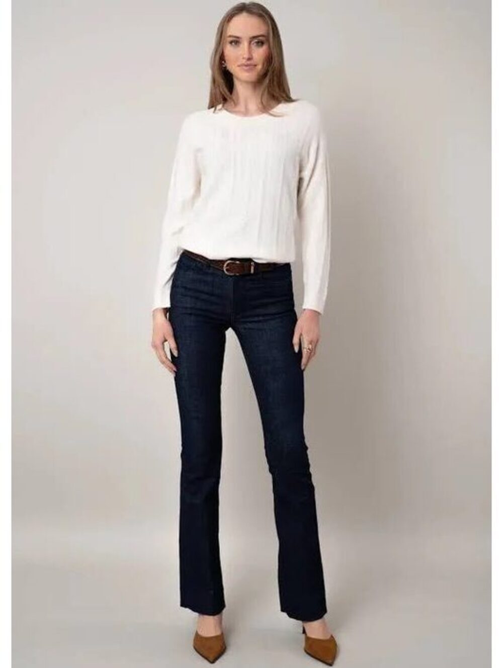 Cyrus Cream Cable Knit Sweater XS